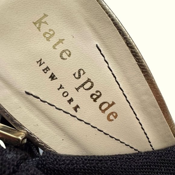 kate spade Italian Slingback Fabric Open Toe Sandal Shoe Leopard Heel Size 6 - Picture 12 of 12